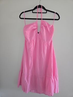 GAP Pink Midi Flowy Lightweight Halter Sundress